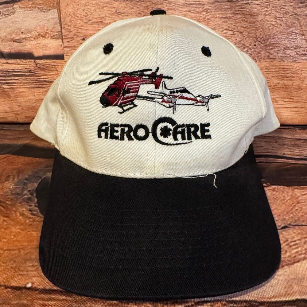 Scarborough Specialties Aero Care Helicopter Plane Baseball Cap Adjustable White